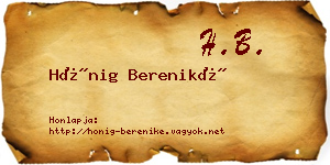 Hönig Bereniké névjegykártya